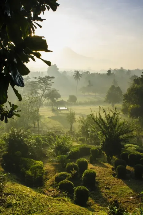 Framed Print : Early morning view of the countryside surrounding the temple complex of Borobodur, UNESCO World Heritage Site, Java, Indonesia, Southeast Asia, Asia Framed Print : Early morning view of the countryside surrounding the temple complex of Borobodur, UNESCO World Heritage Site, Java, Indonesia, Southeast Asia, Asia