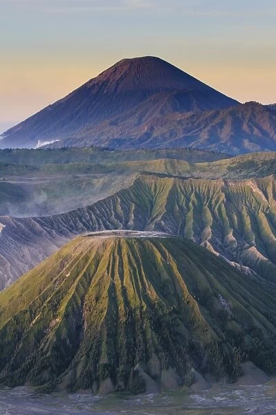 Early sunrise at the Mount Bromo crater, Bromo Tengger Semeru National Park, Java, Indonesia, Southeast Asia, Asia