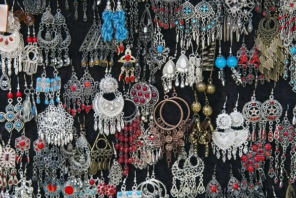 Earrings for sale, Sidi Bou said, Tunisia, North Africa, Africa