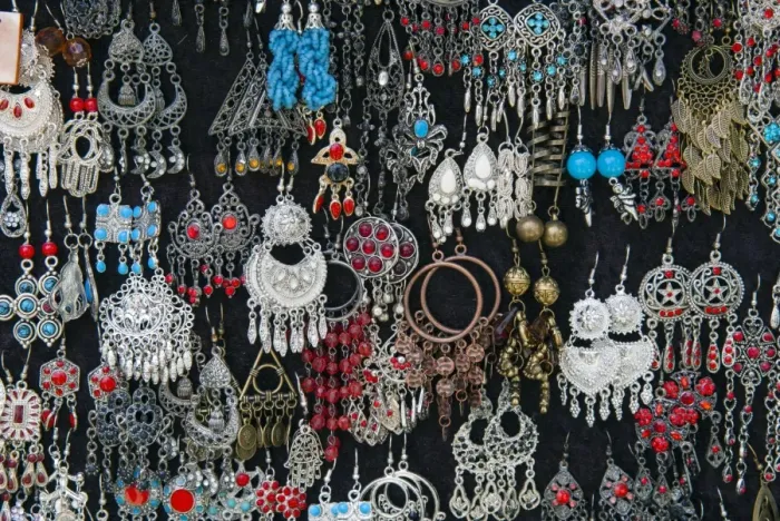 Framed Print : Earrings for sale, Sidi Bou said, Tunisia, North Africa, Africa Framed Print : Earrings for sale, Sidi Bou said, Tunisia, North Africa, Africa