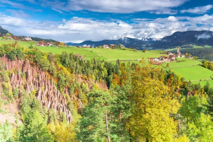 Framed Print : Earth pyramids natural monument of Renon plateau in autumn, Longomoso, Bolzano Framed Print : Earth pyramids natural monument of Renon plateau in autumn, Longomoso, Bolzano