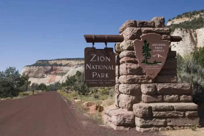 Framed Print : East entrance, Zion National Park, Utah, United States of America, North America