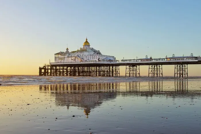 Framed Print : Eastbourne Pier at sunrise, constructed in the 1870s and a Grade II* listed structure, Eastbourne, East Sussex, England, United Kingdom, Europe Framed Print : Eastbourne Pier at sunrise, constructed in the 1870s and a Grade II* listed structure, Eastbourne, East Sussex, England, United Kingdom, Europe