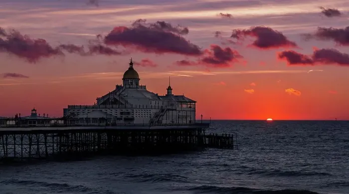 Framed Print : Eastbourne Pier at sunrise, constructed in the 1870s and a Grade II* listed structure, Eastbourne, East Sussex, England, United Kingdom, Europe Framed Print : Eastbourne Pier at sunrise, constructed in the 1870s and a Grade II* listed structure, Eastbourne, East Sussex, England, United Kingdom, Europe