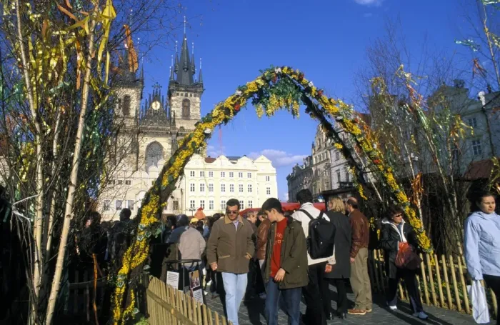 Framed Print : Easter decorations on Old Town Square, Stare Mesto, Prague, UNESCO World Heritage Site Framed Print : Easter decorations on Old Town Square, Stare Mesto, Prague, UNESCO World Heritage Site