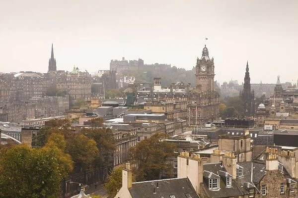 Edinburgh cityscape from Calton Hill, Edinburgh, Scotland, United Kingdom, Europe