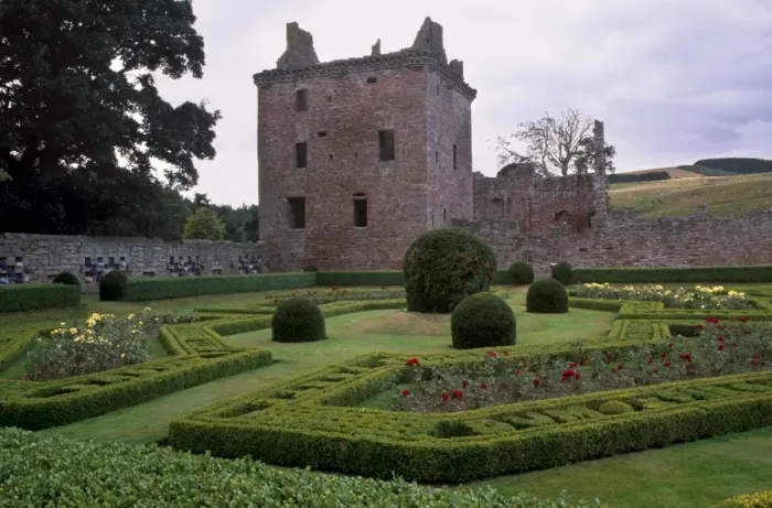 Framed Print : Edzell Castle dating from the 17th century, with a late medieval tower house