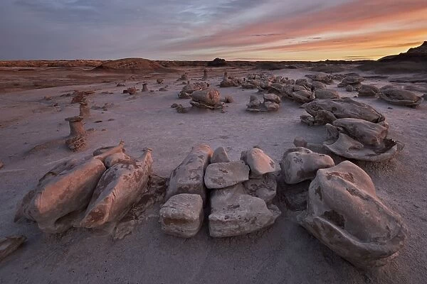 Egg Factory at dawn, Bisti Wilderness, New Mexico, United States of America, North