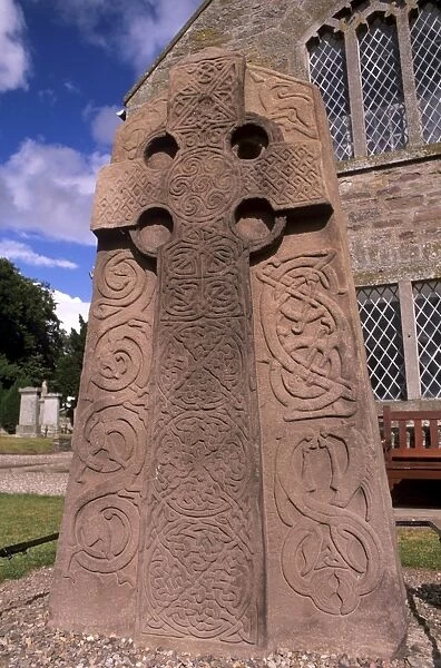 Eighth century cross slab with Christian Celtic cross