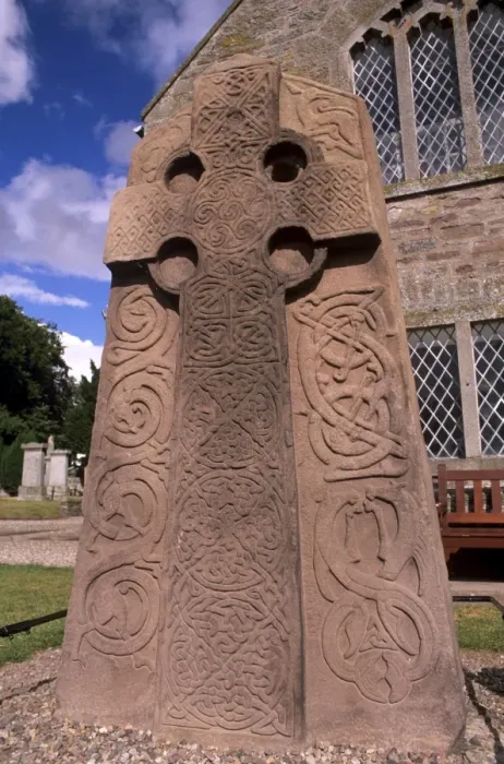 Framed Print : Eighth century cross slab with Christian Celtic cross Framed Print : Eighth century cross slab with Christian Celtic cross