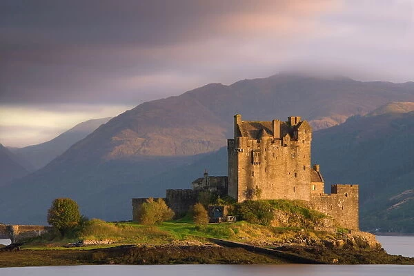 Eilean Donan Castle bathed in evening light, Loch Duich, near Kyle of Lochalsh