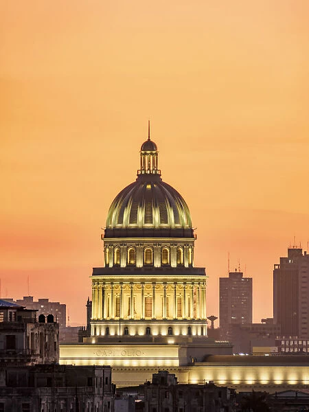 El Capitolio at sunset, Havana, La Habana Province, Cuba, West Indies, Central America