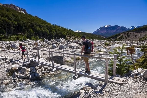 El Chalten, hiking to Laguna de los Tres in Los Glaciares National Park, UNESCO World Heritage Site