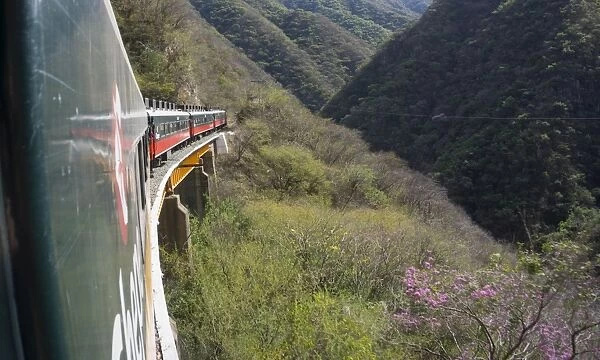 The El Chepe railway from Fuerte to Creel along the Copper canyon, Mexico, North America