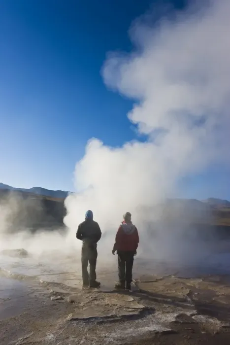 Framed Print : El Tatio Geysers, at 4300m above sea level El Tatio is the worlds highest geyser field