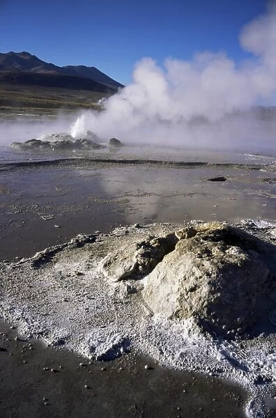 El Tatio Geysers and fumaroles, Andes at 4300m, northern area, Chile, South America