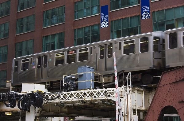 An El train on the Elevated train system, Chicago, Illinois, United States of America