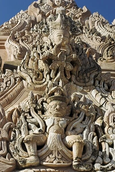 Elaborate carvings decorate one of the ancient stupas, Kakku Buddhist Ruins