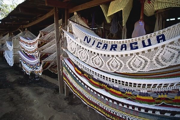 Elaborate hammocks for sale in the market, Masaya, Nicaragua, Central America