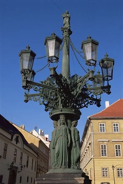 Elaborate lamp post, Hradcany, Prague, Czech Republic, Europe