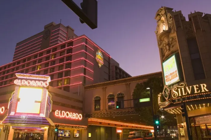 Framed Print : Eldorado and Silver Legacy Casinos on Virginia Street, Reno, Nevada, United States of America Framed Print : Eldorado and Silver Legacy Casinos on Virginia Street, Reno, Nevada, United States of America