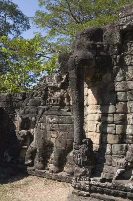 Framed Print : Elephant Terrace, Angkor Thom, Angkor, UNESCO World Heritage Site, Siem Reap
