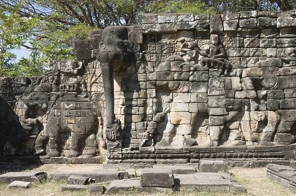 Elephant Terrace, Angkor Thom, Angkor, UNESCO World Heritage Site, Siem Reap
