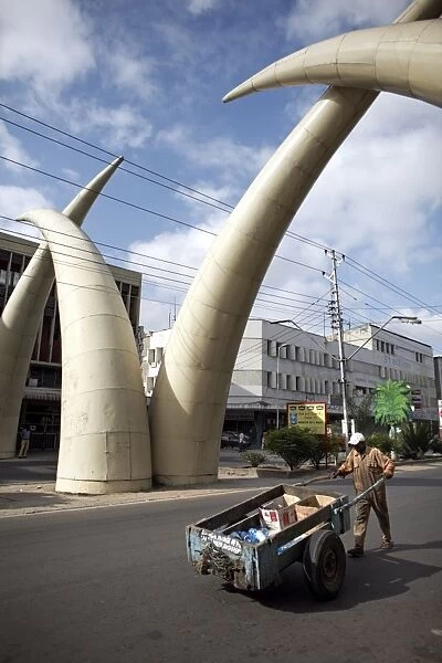 Elephant tusk arches, Mombasa, Kenya, East Africa, Africa