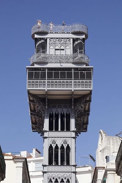 Elevador de Santa Justa, Santa Justa Elevator, Baixa, Lisbon, Portugal, Europe