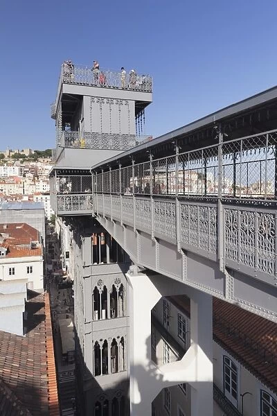 Elevador de Santa Justa, Santa Justa Elevator, Baixa, Lisbon, Portugal, Europe