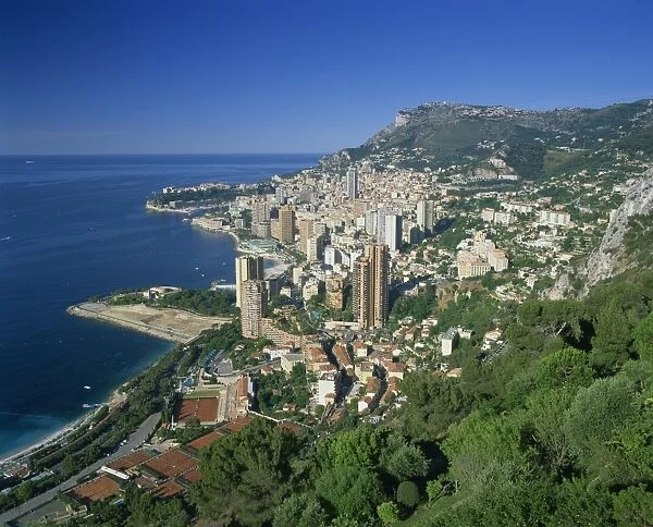 Elevated city view, Monte Carlo, Monaco, Mediterranean, Europe