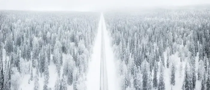 Framed Print : Elevated panoramic view of road along the snow covered forest, Pallas-Yllastunturi National Park Framed Print : Elevated panoramic view of road along the snow covered forest, Pallas-Yllastunturi National Park