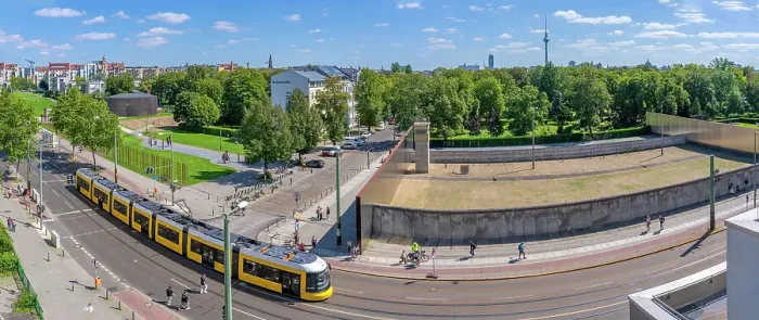 Framed Print : Elevated view of the Berlin Wall Memorial, Memorial Park, Bernauer Strasse, Berlin, Germany, Europe Framed Print : Elevated view of the Berlin Wall Memorial, Memorial Park, Bernauer Strasse, Berlin, Germany, Europe
