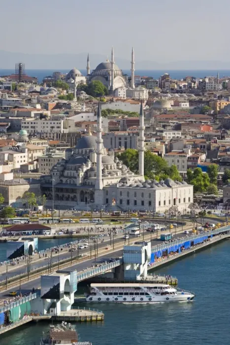 Framed Print : Elevated view over the Bosphorus and Sultanahmet from the Galata Tower