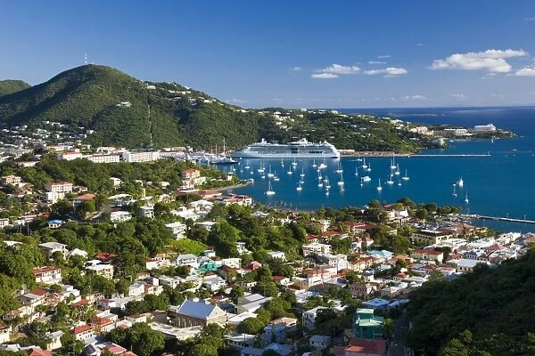 Elevated view over Charlotte Amalie, St. Thomas, U. S. Virgin Islands, Leeward Islands, West Indies, Caribbean, Central America
