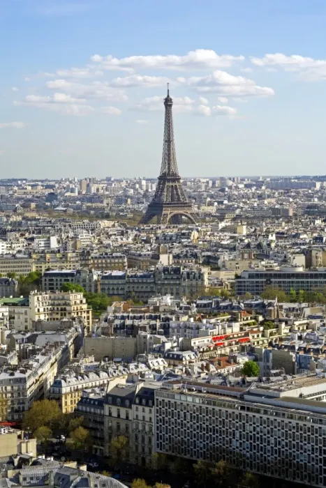 Framed Print : Elevated view over the city with the Eiffel Tower in the distance, Paris, France, Europe Framed Print : Elevated view over the city with the Eiffel Tower in the distance, Paris, France, Europe