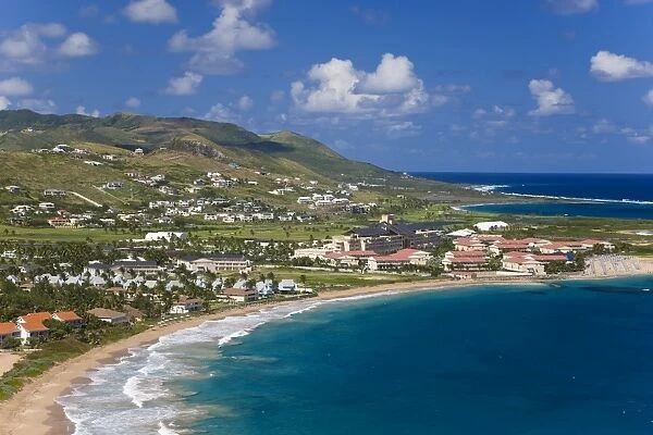 Elevated view over Frigate Bay and Frigate Beach North, St. Kitts, Leeward Islands