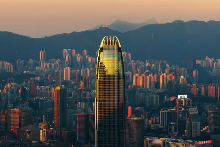 Framed Print : Elevated view of Hong Kong cityscape viewed from Lugard road during sunrise, The Peak, Hong Kong, China, Asia Framed Print : Elevated view of Hong Kong cityscape viewed from Lugard road during sunrise, The Peak, Hong Kong, China, Asia