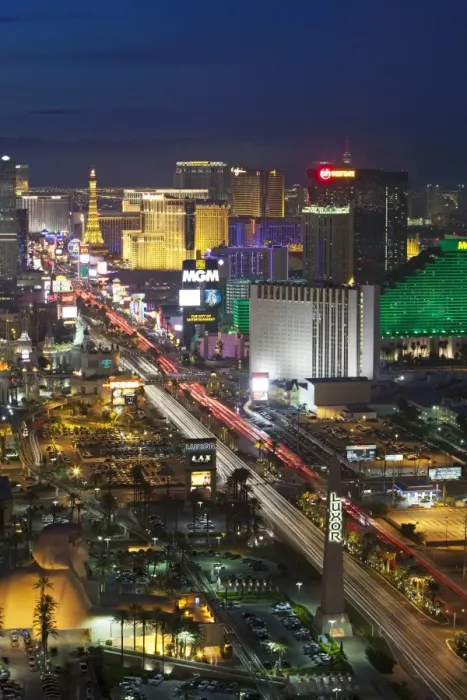 Framed Print : Elevated view of the hotels and casinos along The Strip at dusk, Las Vegas, Nevada, United States of America, North America Framed Print : Elevated view of the hotels and casinos along The Strip at dusk, Las Vegas, Nevada, United States of America, North America