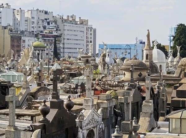 Elevated view of La Recoleta Cemetery, City of Buenos Aires, Buenos Aires Province