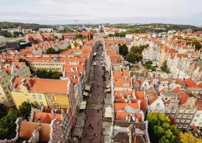 Framed Print : Elevated view of the Long Street, Old Town, Gdansk, Pomeranian Voivodeship, Poland Framed Print : Elevated view of the Long Street, Old Town, Gdansk, Pomeranian Voivodeship, Poland