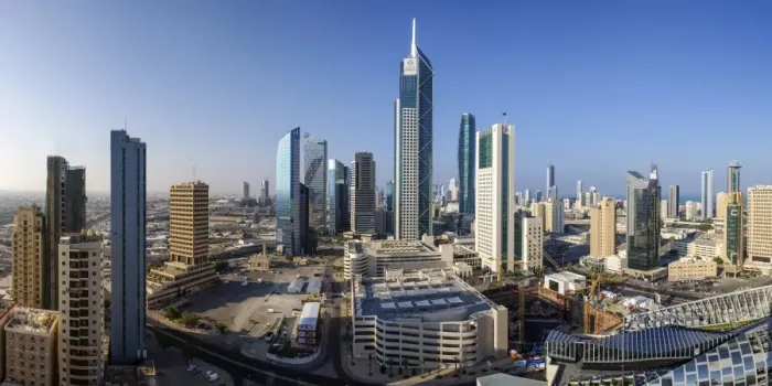 Framed Print : Elevated view of the modern city skyline and central business district, Kuwait City, Kuwait, Middle East Framed Print : Elevated view of the modern city skyline and central business district, Kuwait City, Kuwait, Middle East
