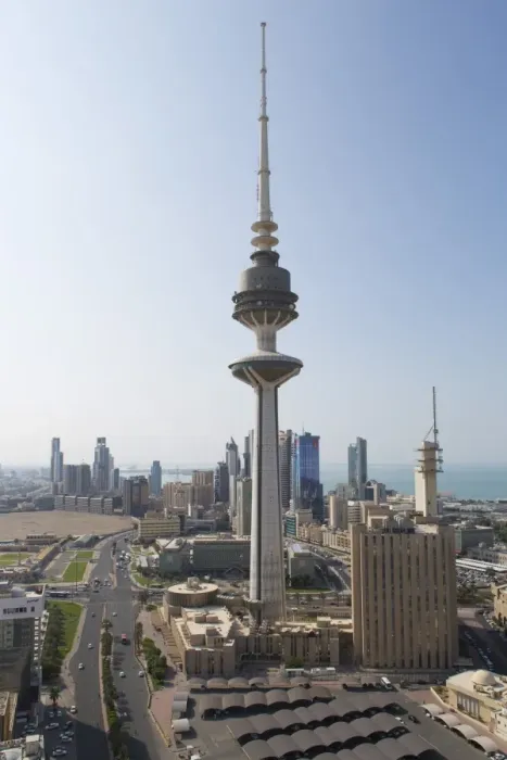 Framed Print : Elevated view of the modern city skyline and central business district with Liberation Tower, Kuwait City, Kuwait, Middle East Framed Print : Elevated view of the modern city skyline and central business district with Liberation Tower, Kuwait City, Kuwait, Middle East