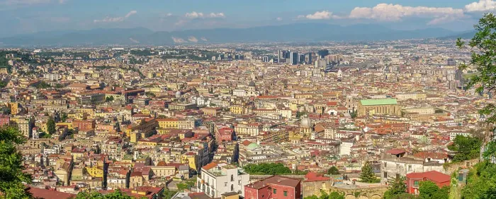 Framed Print : Elevated view of Naples skyline from Castel Sant'Elmo, Naples, Campania, Italy, Europe