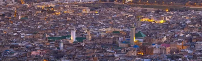Framed Print : Elevated view across the Old Medina of Fes illuminated at dusk, UNESCO World Heritage Site, Fes, Morocco, North Africa, Africa Framed Print : Elevated view across the Old Medina of Fes illuminated at dusk, UNESCO World Heritage Site, Fes, Morocco, North Africa, Africa