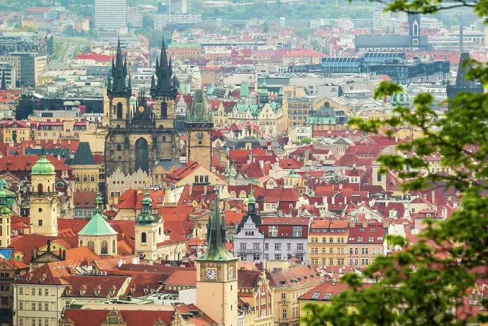 Framed Print : Elevated view of Old Town as seen from Petrin Hill, UNESCO World Heritage Site, Prague, Czechia, Europe Framed Print : Elevated view of Old Town as seen from Petrin Hill, UNESCO World Heritage Site, Prague, Czechia, Europe