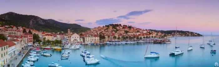 Framed Print : Elevated view over the picturesque harbour town of Hvar illuminated at dusk, Hvar, Dalmatia, Croatia, Europe Framed Print : Elevated view over the picturesque harbour town of Hvar illuminated at dusk, Hvar, Dalmatia, Croatia, Europe