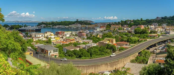 Framed Print : Elevated view of Porto d'Ischia (Port of Ischia), Island of Ischia, Campania, Italy, Europe Framed Print : Elevated view of Porto d'Ischia (Port of Ischia), Island of Ischia, Campania, Italy, Europe