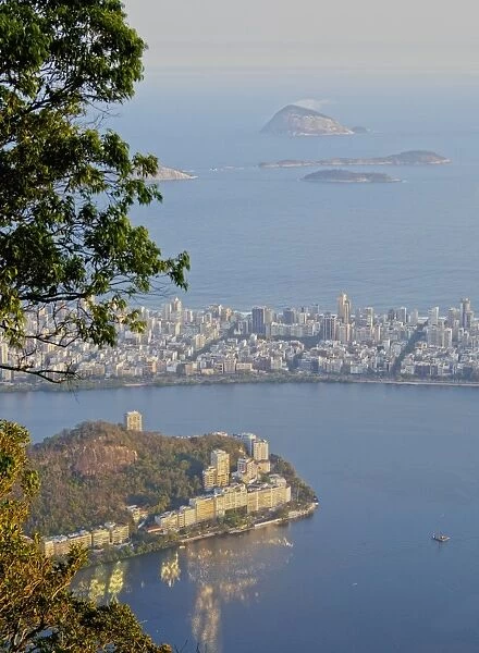 Elevated view of the Rodrigo de Freitas Lagoon, Corcovado, Rio de Janeiro, Brazil