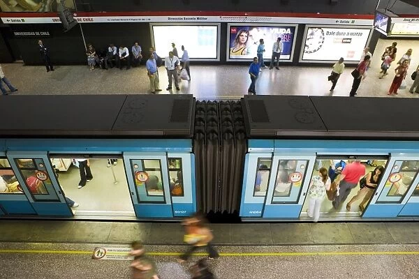Elevated view of the Santiago metro, Santiago, Chile, South America